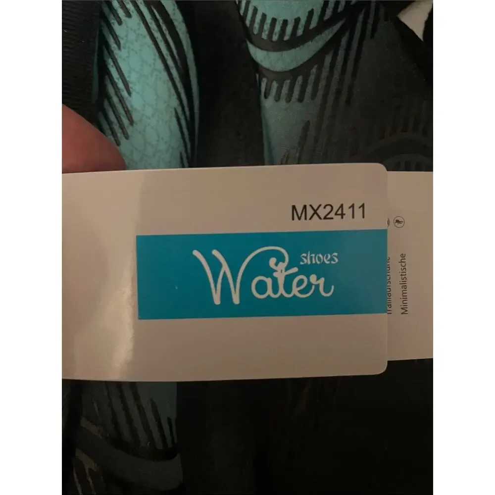 Men's Black and Teal Slip-On Water Shoes